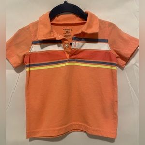Carters Orange Striped Polo 12M